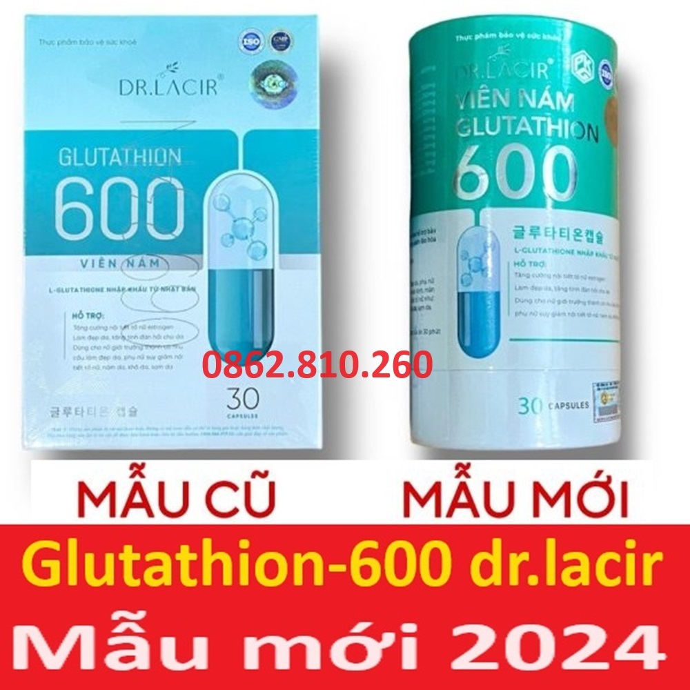 Viên uống trắng da Glutathione 600mg Dr Lacir mờ nám tàn nhang, Glutathione 600 mg Drlacir-Glutathio