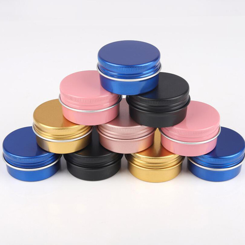 50pcs Blue Gold Screw Thread Aluminum Ointment Jar 15g 30g Cosmetic Makeup Lipstick Lip Balm Concealer Refillable Metal Tin Pot ราคา 1,200 บาท*ส่งฟรี