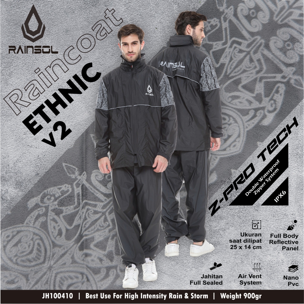 Jas Hujan Rainsol | Jas Hujan Pengendara Motor Dewasa | Motif Batik Harga 116,000 rupiah*Gratis Ongkir