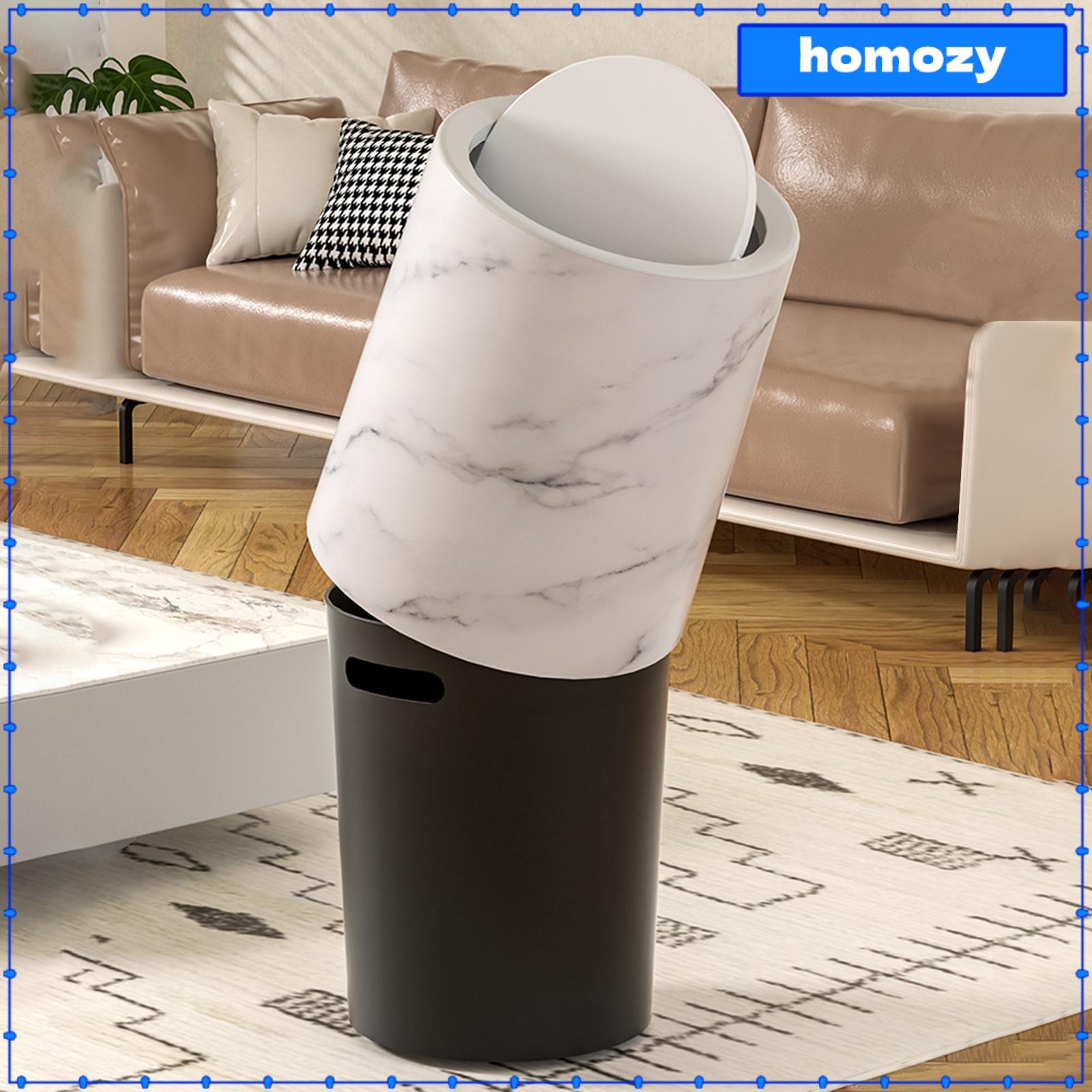 Homozy Marble Bathroom Trash Can Household Trash Bin Household Rubbish Bin Garbage Container Removable Inner for Living Room Dorm ราคา 311 บาท*ส่งฟรี