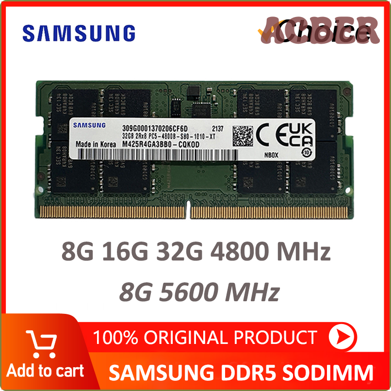 Samsung Ddr5 5600Mhz Sodimm Laptop Memory - 8Gb/16Gb/32Gb Ram For
