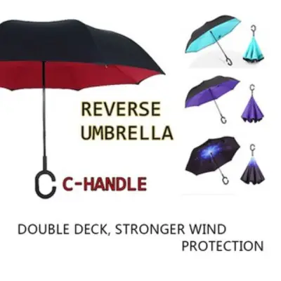 OMAX SG TOP SELLER / Reverse umbrella/ C-Type Long Handle / Light Weight