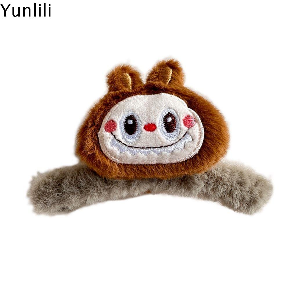 YUNLILI Dễ thương Kẹp tóc bằng vải nhung lông Kẹp gắp Phụ kiện đội đầu nữ Kẹp tóc labubu Sáng Tạo Phụ kiện tóc Kẹp tóc hoạt hình Cô Gái