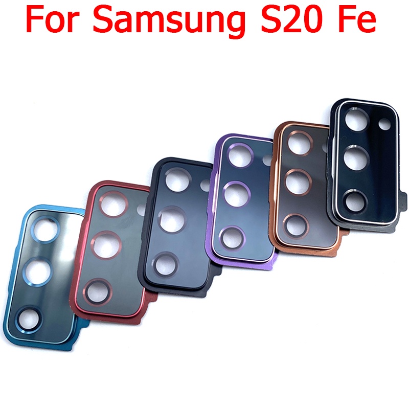 Ban đầu mới cho Samsung Galaxy S20 FE camera phía sau tròng kính bìa với khung chủ với nhãn dán thay thế phụ tùng