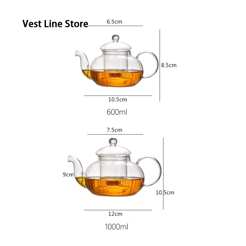 Vest dòng cửa hàng vest dòng cửa hàng [Mã cls2404a một giọt 30k 150k] ấm trà sweejar thủy tinh trong suốt, chịu nhiệt, tiện dụng