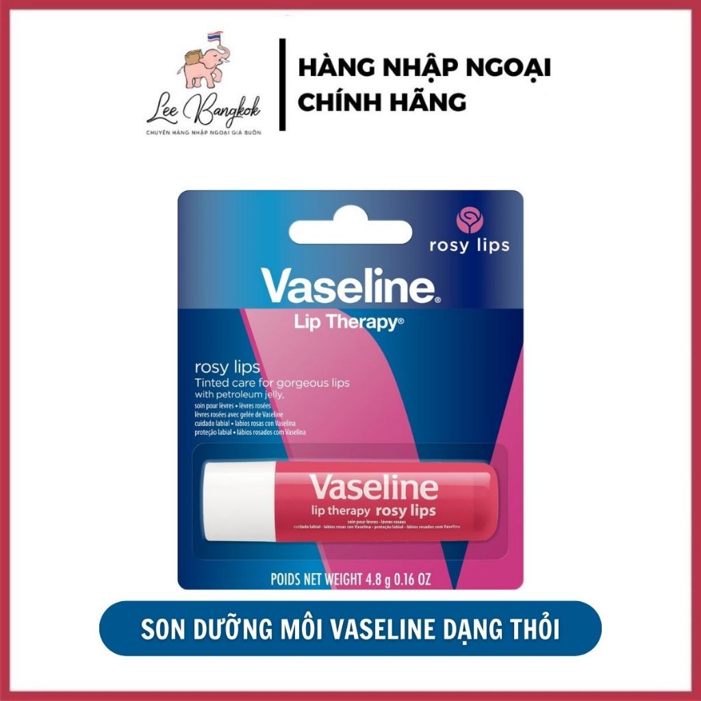 Son Thỏi Dưỡng Môi Vaseline Hồng Lip Therapy Rosy Lips 4.8g Dưỡng Môi Dịu Nhẹ Và Mềm Mại Tự Nhiên