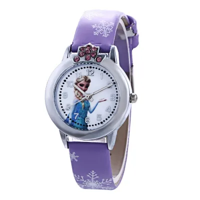 Frozen Children Cartoon Watch Princess Watches Girls Cute Quartz Watch
