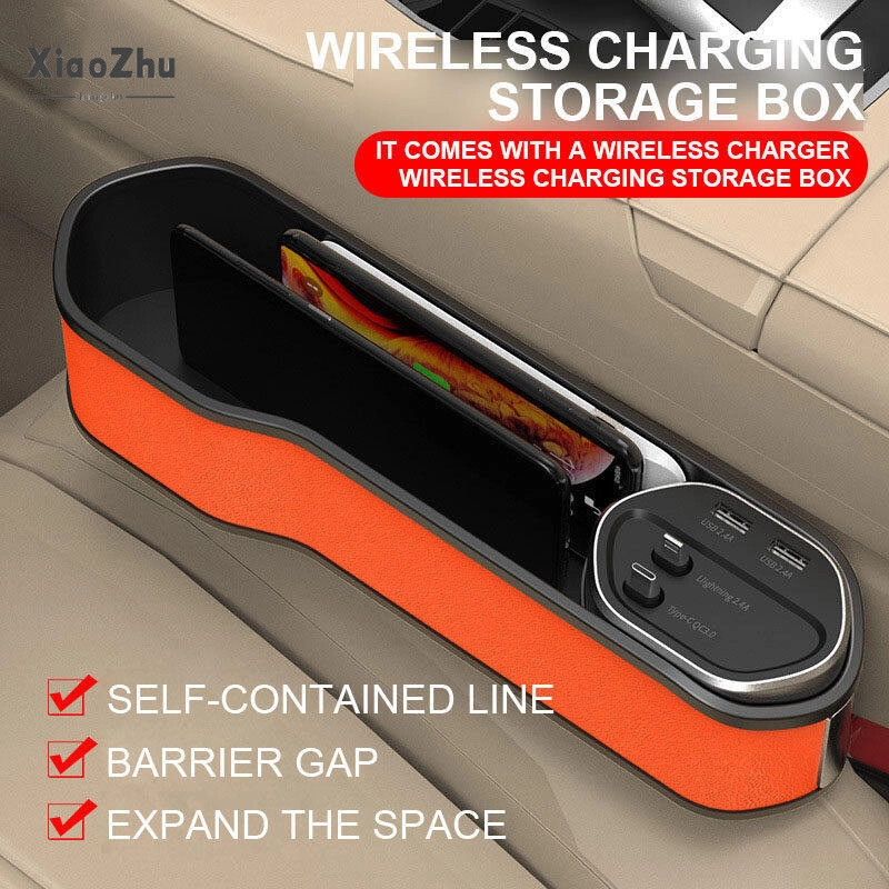 ภาพหน้าปกสินค้าXiaoZhchu storage box in car, model don't use quick charger cable Apple htc2 cable + type จากร้าน XiaoZhubangchu  บน Lazada