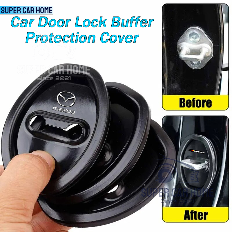 SCH Mazda Door Lock Cover Silicone Car Door Lock Protection Cover Door Lock Shock Absorber Car Styling Accessories For Mazda 3 2 RX7 323 6 CX5 CX7 BT50 MX5 CX3 CX9 CX-3 CX30 CX8 ราคา 181 บาท*ส่งฟรี