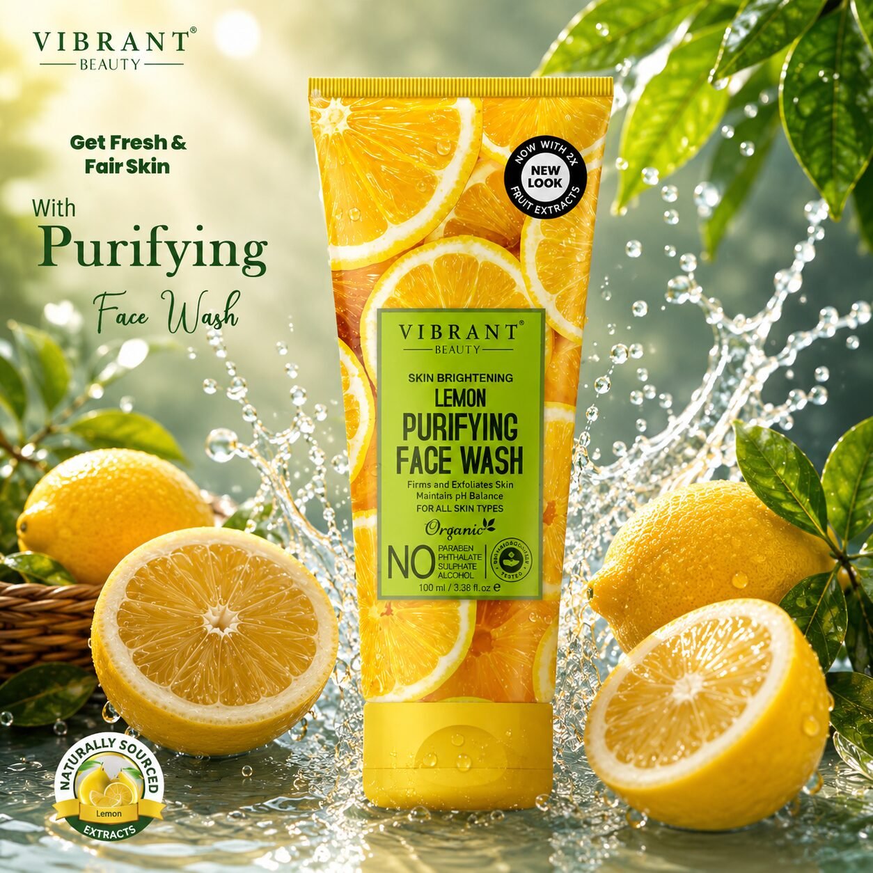 Vibrant Beauty Lemon Purifying Face Wash | Facial Cleansing Care | 100ml
