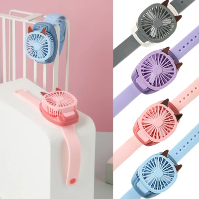 【COD&Ready Stock】Portable USB Fan Watch Mini Fan Handheld Fan Rechargeable Cute Cooling Fans