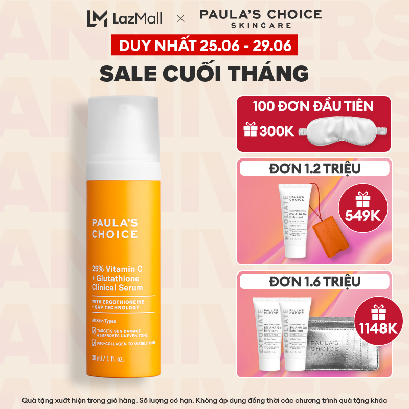 Tinh chất làm sáng da và mờ nám chuyên sâu 25% Vitamin C Paula's Choice 30ml - 1490