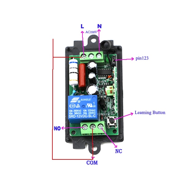 Giá trị tốt nhất AC110V 220V 1CH 10A đèn điều khiển từ xa Rơ Le chuyển tiếp đầu ra mô-đun bộ thu + trường hợp