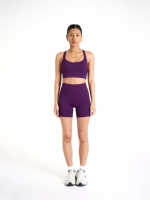Avant Athletica Stride Mid Thigh Shorts 6” in Berry Sangria