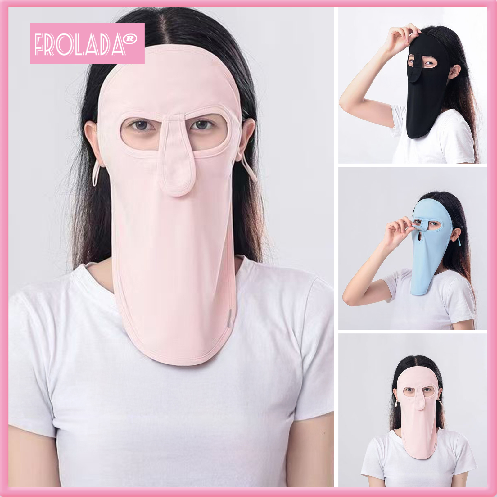 Sunscreen Face Guard Ice Silk Cool Skin Ultra-Light Breathable Fabric Full Face Neck Protection Ice Silk Cover ราคา 176 บาท*ส่งฟรี