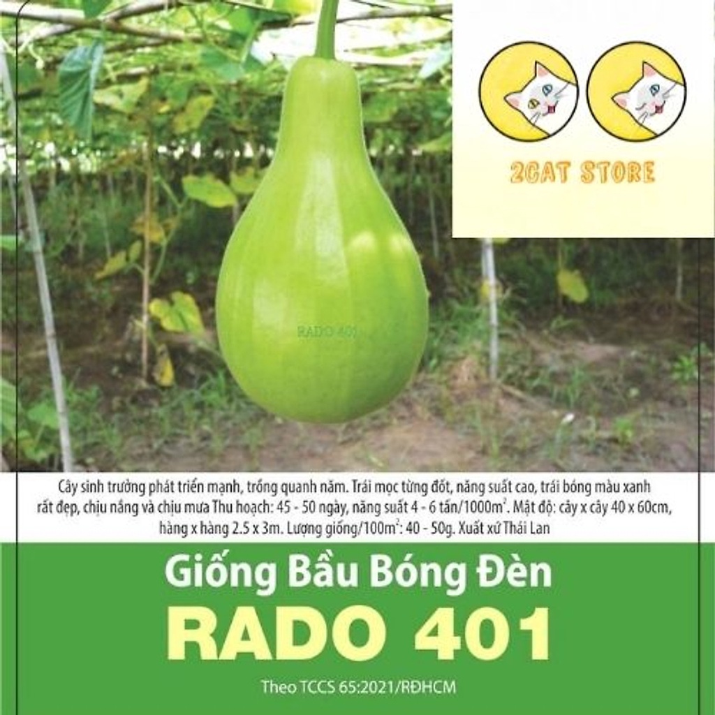 Hạt giống bầu bóng đèn năng suất cao rado 401 2gr