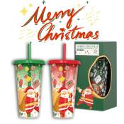 Color Changing Christmas Cup with Lid & Straw - 710ML