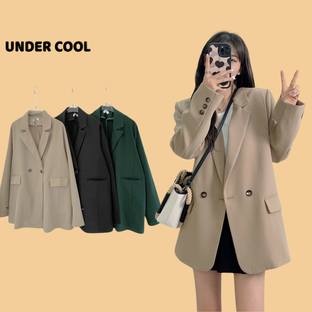 Áo vest blazer trơn basic undercool 3 màu đen be rêu