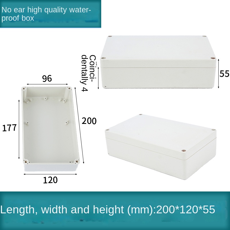 Vỏ Nhựa Chống Nước 200x120x55 mm | Kehua F-type Xám Công Nghiệp IP65 Hộp Tủ Điều Khiển Tự Động Hóa Công Nghiệp