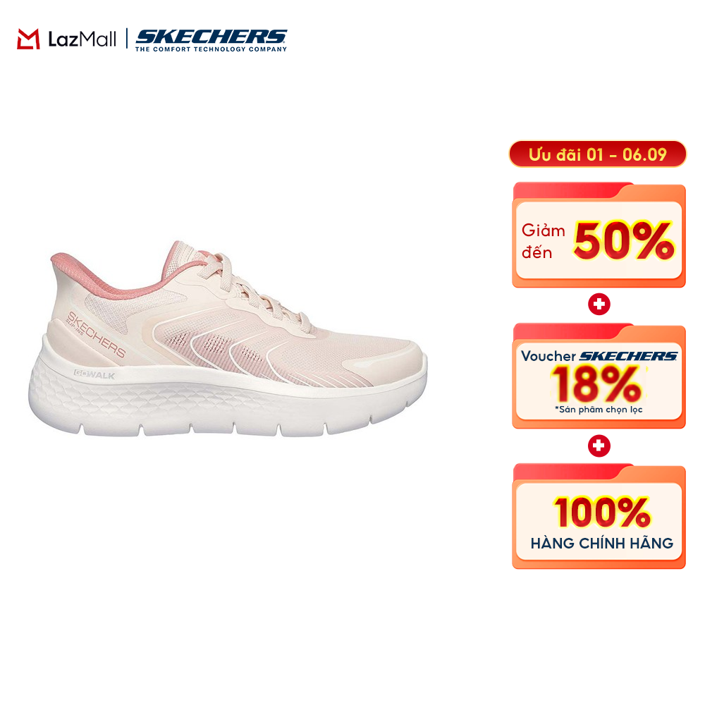 [Chỉ 31.8 - Voucher Skechers 18% + Voucher LZD 18%] Giày Thể Thao Nữ Skechers Slip-ins GOwalk Flex Farrah Đi Bộ - 125509-BGE Air-Cooled Memory Foam