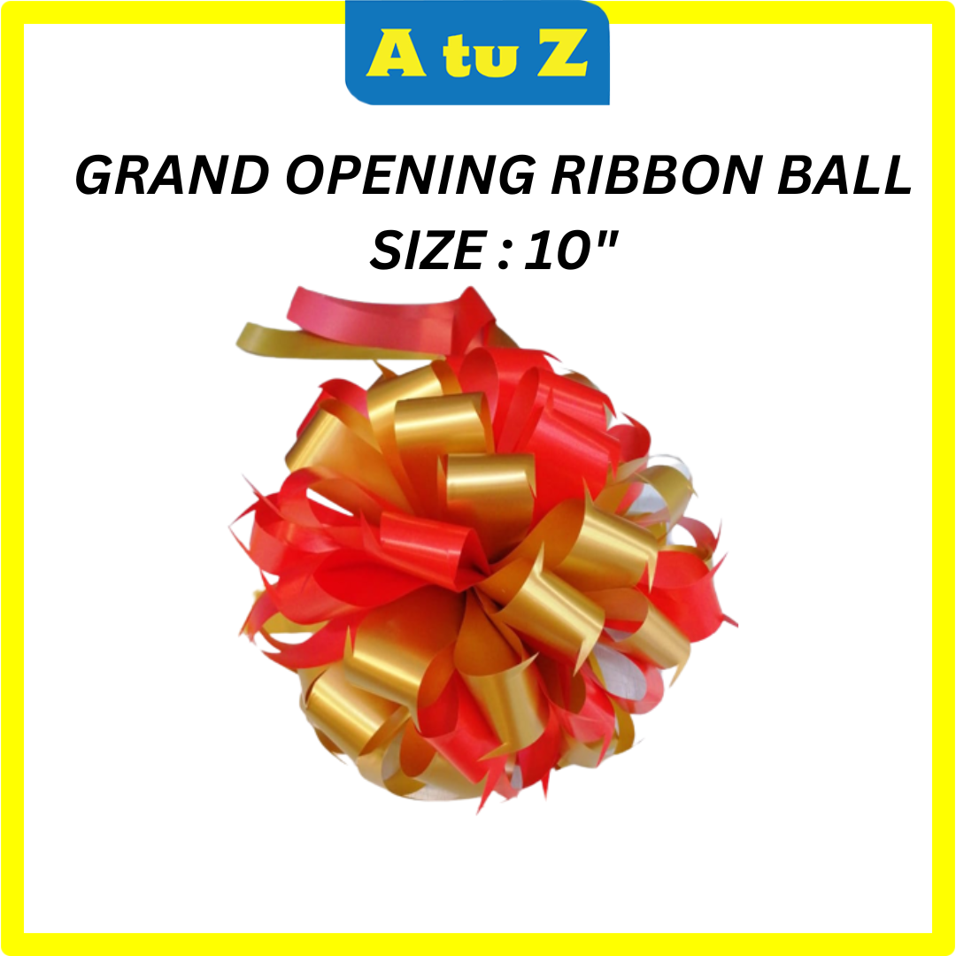 AtuZ 1Pc Ribbon Ball PP Gold Red Grand Opening Ceremony Ribbon Car Decoration Ribbons
