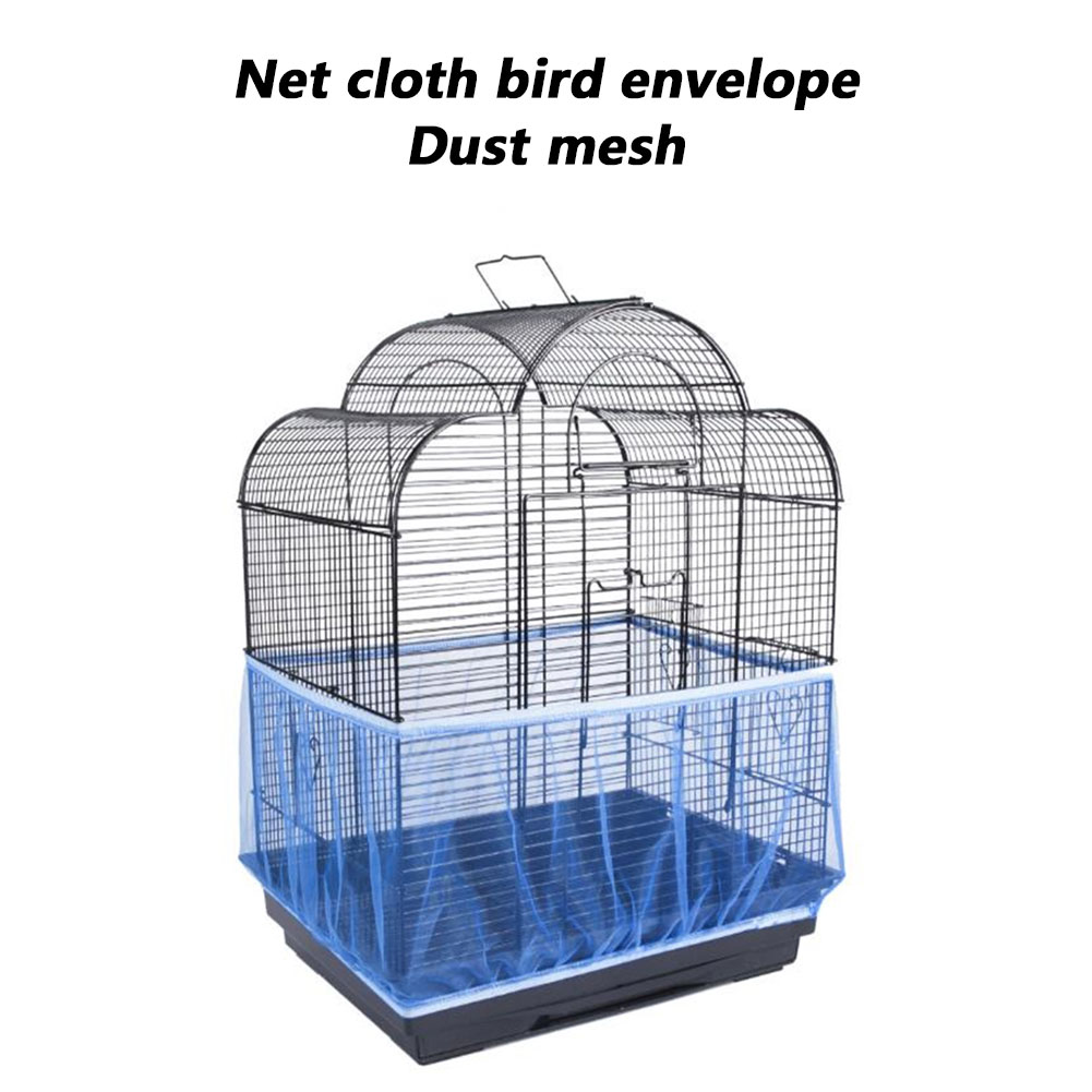 5TH Nylon Mesh Bird Cage Cover Parrot Cage Net Easy Cleaning Seed Catcher Accessory - 5