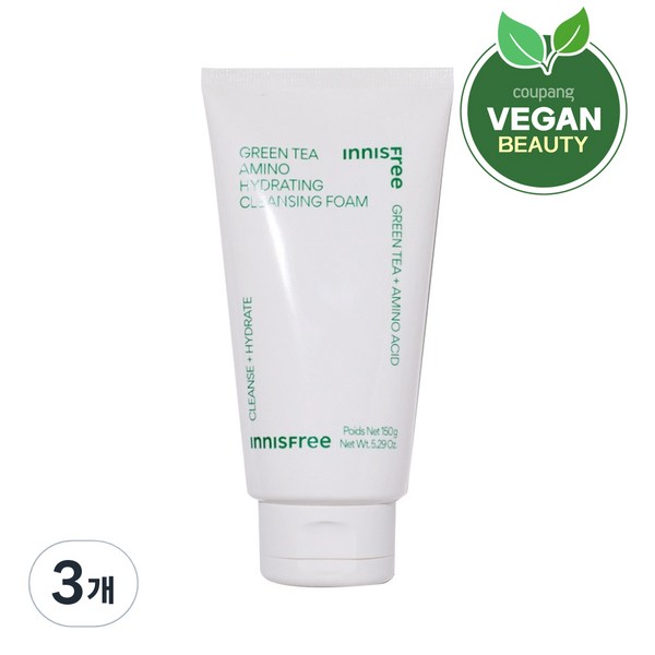 Innisfree Green Tea moisture amino cleansing foam, 150g, 3