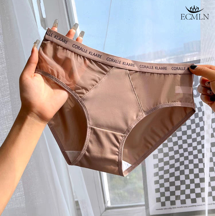 ECMLN Quần lót lưới liền mạch cho nữ quần lót cotton lụa lạnh gợi cảm trong suốt xu hướng quần lót nữ