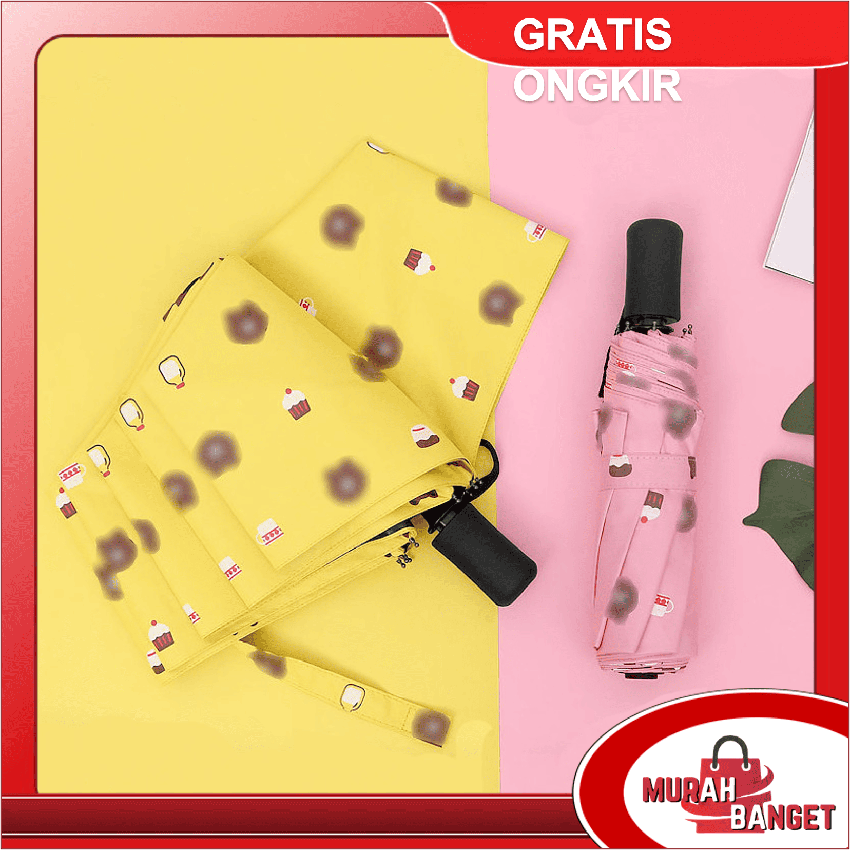 Murah Banget - Payung Lipat Buka Tutup / Payung Lipat Anti UV Motif / Payung Buka Tutup Anti UV Hujan atau Panas Harga 19,399 rupiah*Gratis Ongkir