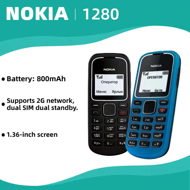 Nokia 1280 | Original Classic Bar Phone | Long Lasting Battery | FM Radio & Built-in Flashlight | Dust Resistant Keypad ราคา 943 บาท*ส่งฟรี