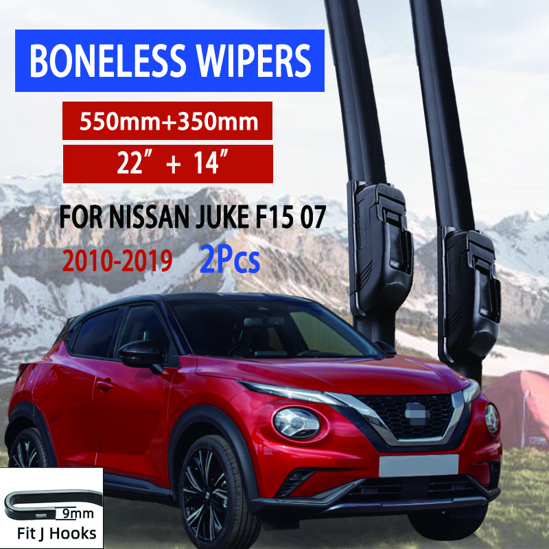 For Nissan Juke F15 07 2010-2019 Car Wiper U-type Soft Rubber Boneless Wiper HD Quiet Durable Automotive Wiper 22"+14" ราคา 242 บาท*ส่งฟรี