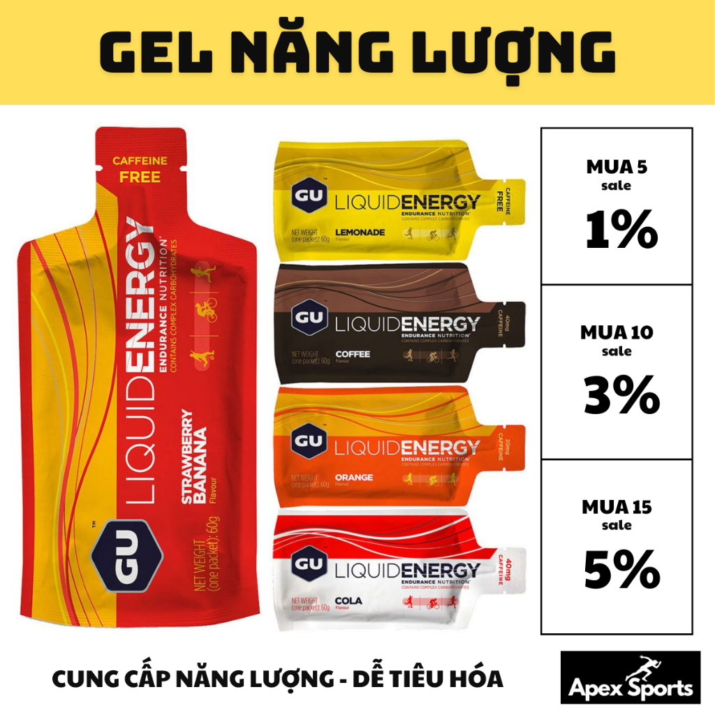 Gel năng lượng GU Liquid dạng lỏng dùng cho thể thao, chạy bộ, đạp xe gói lẻ