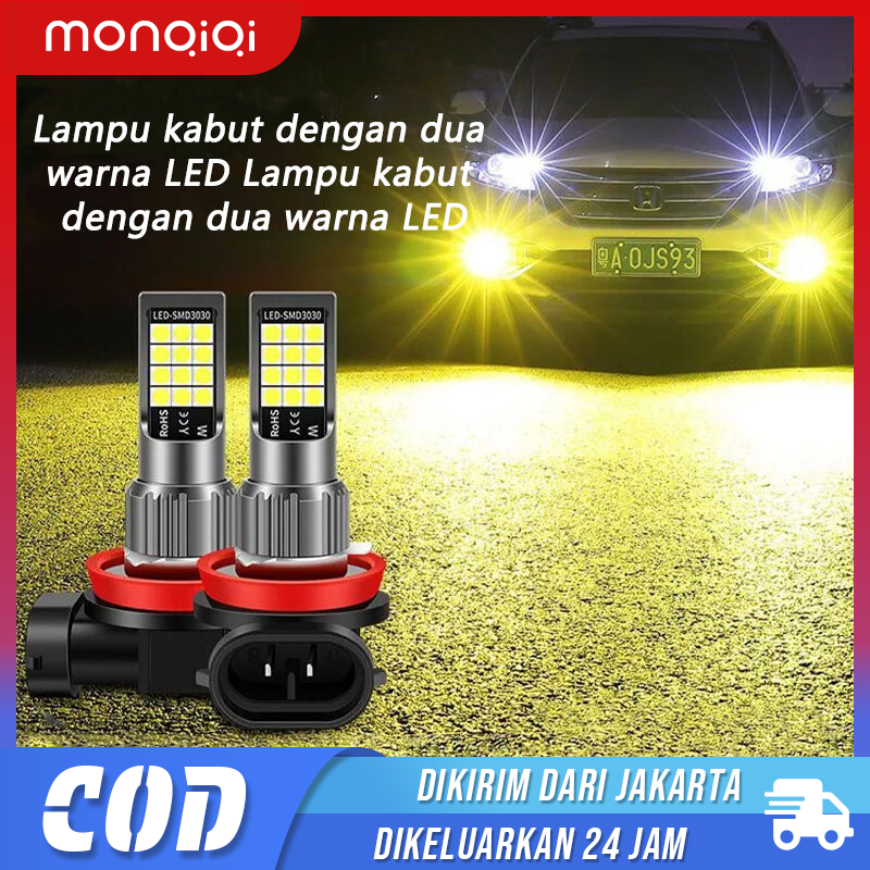 Fog Lights 2pcs mobil led Lampu Kabut Led H11 H8 4300K 100W 1500LM Super Terang Warna Kuning Harga 32,800 rupiah*Gratis Ongkir
