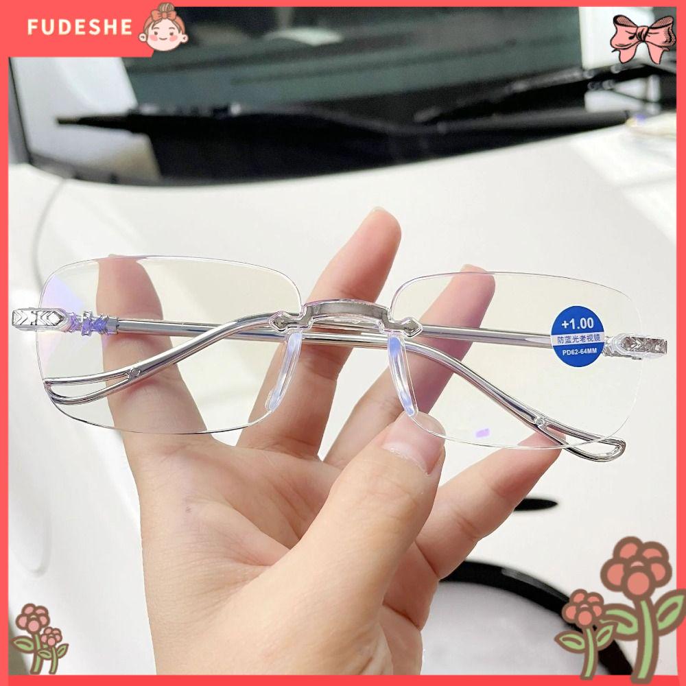 FUDESHE Chặn tia xanh Kính Đọc Sách Chống ánh sáng xanh Bảo vệ mắt Siêu nhẹ Kính mắt vuông Thanh lịch PC Kính viễn thị Nam Nữ