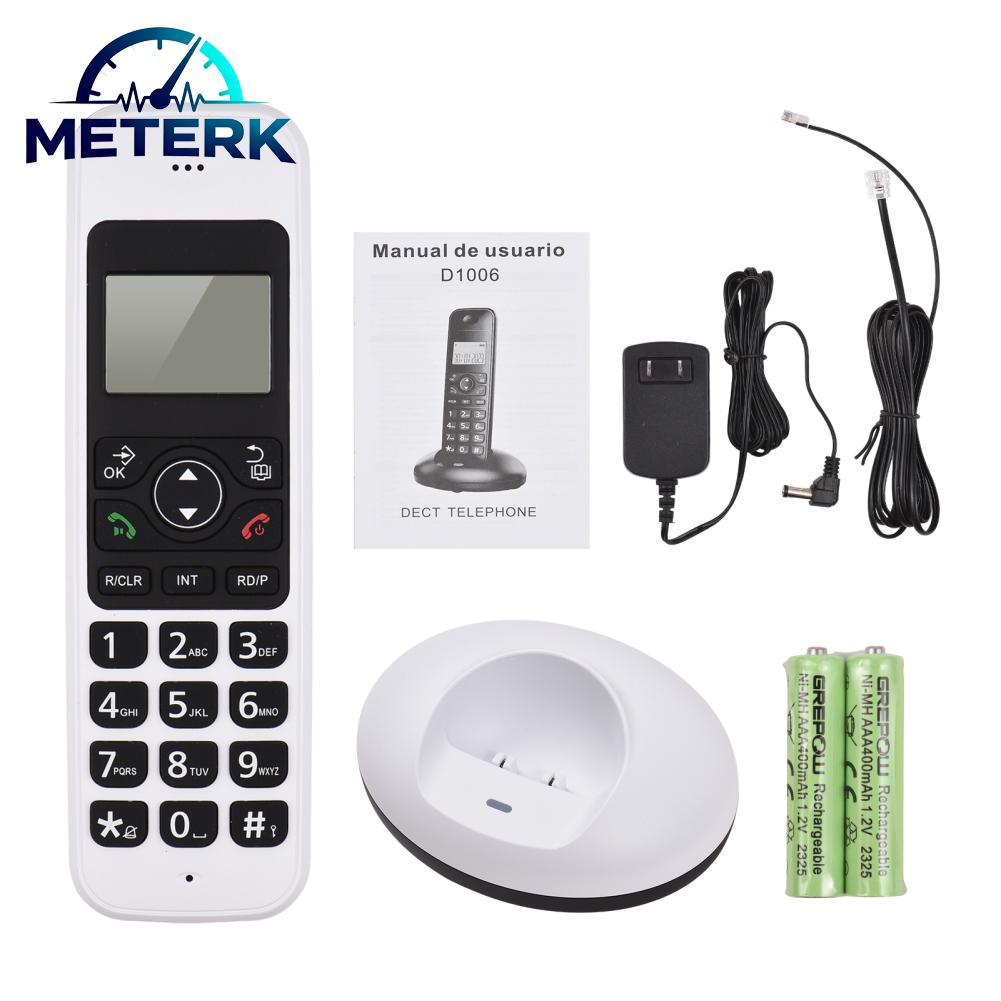 Meterk โทรศัพท์ไร้สายแบบขยายได้ โทรศัพท์พร้อมจอแสดงผล LCD หมายเลขผู้โทร 50 สมุดโทรศัพท์ ความทรงจำ การโทรแบบแฮนด์ฟรี การประชุมทางโทรศัพท์ รองรับ 16 ภาษา การเชื่อมต่อโทรศัพท์มือถือ 5 เครื่องสำหรับสำนักงานธุรกิจ Hom ราคา 1,011 บาท*ส่งฟรี