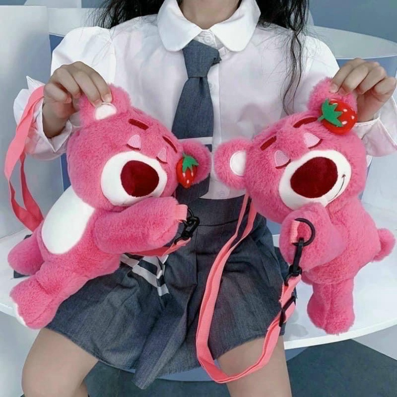 Túi gấu lotso🍀túi đeo chéo gấu dâu siêu dễ thương