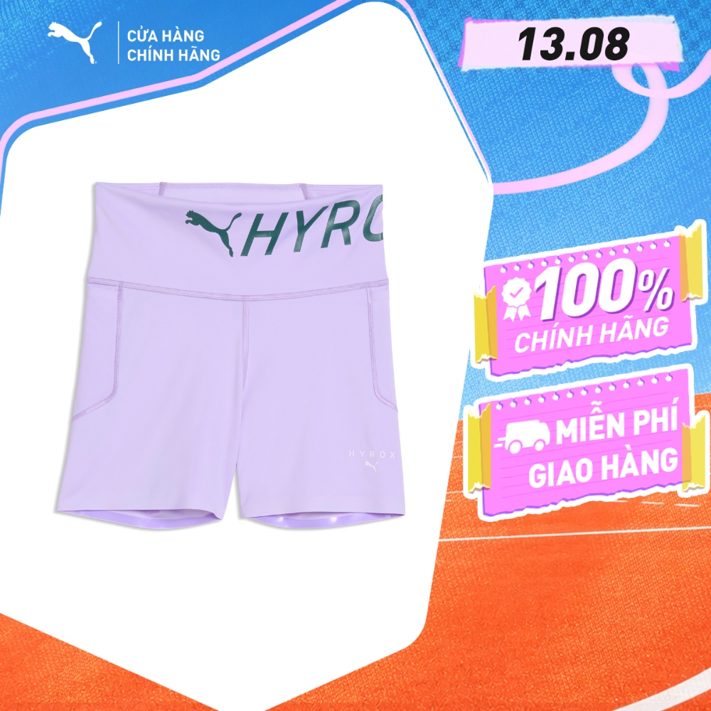 Quần Đùi Thể Thao Tập Luyện PUMA Nữ W xHYROX PWRMD 4 SRTTHT Light Lavender Màu Tím