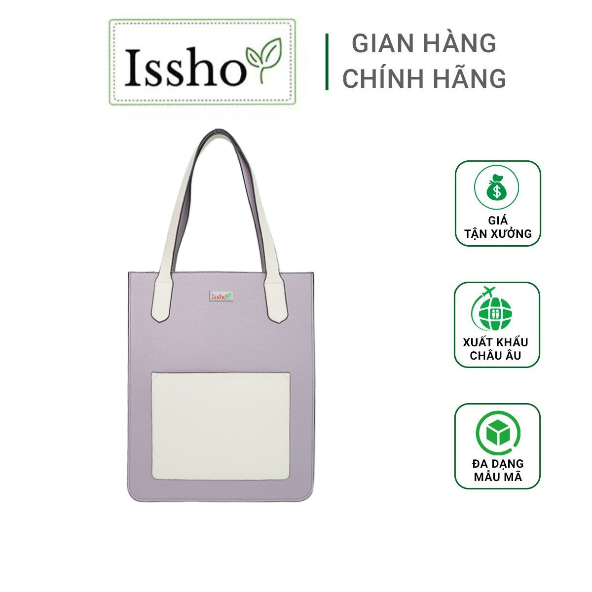 Túi tote xách Laptop Da thật phối 2 màu