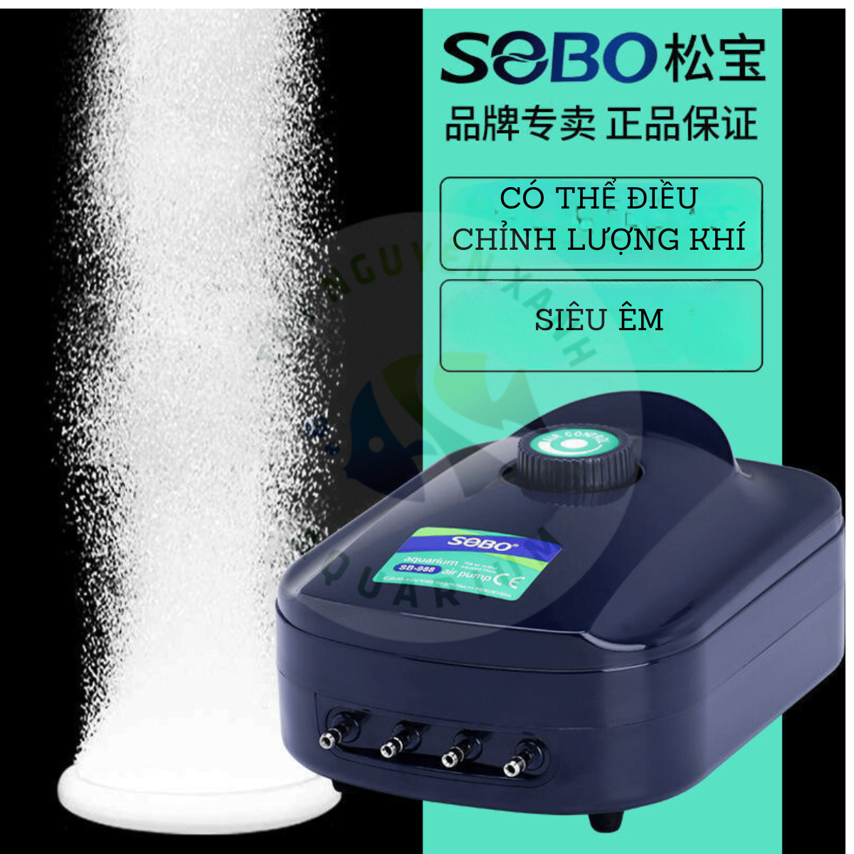 Máy sủi khí oxy sobo 2 vòi