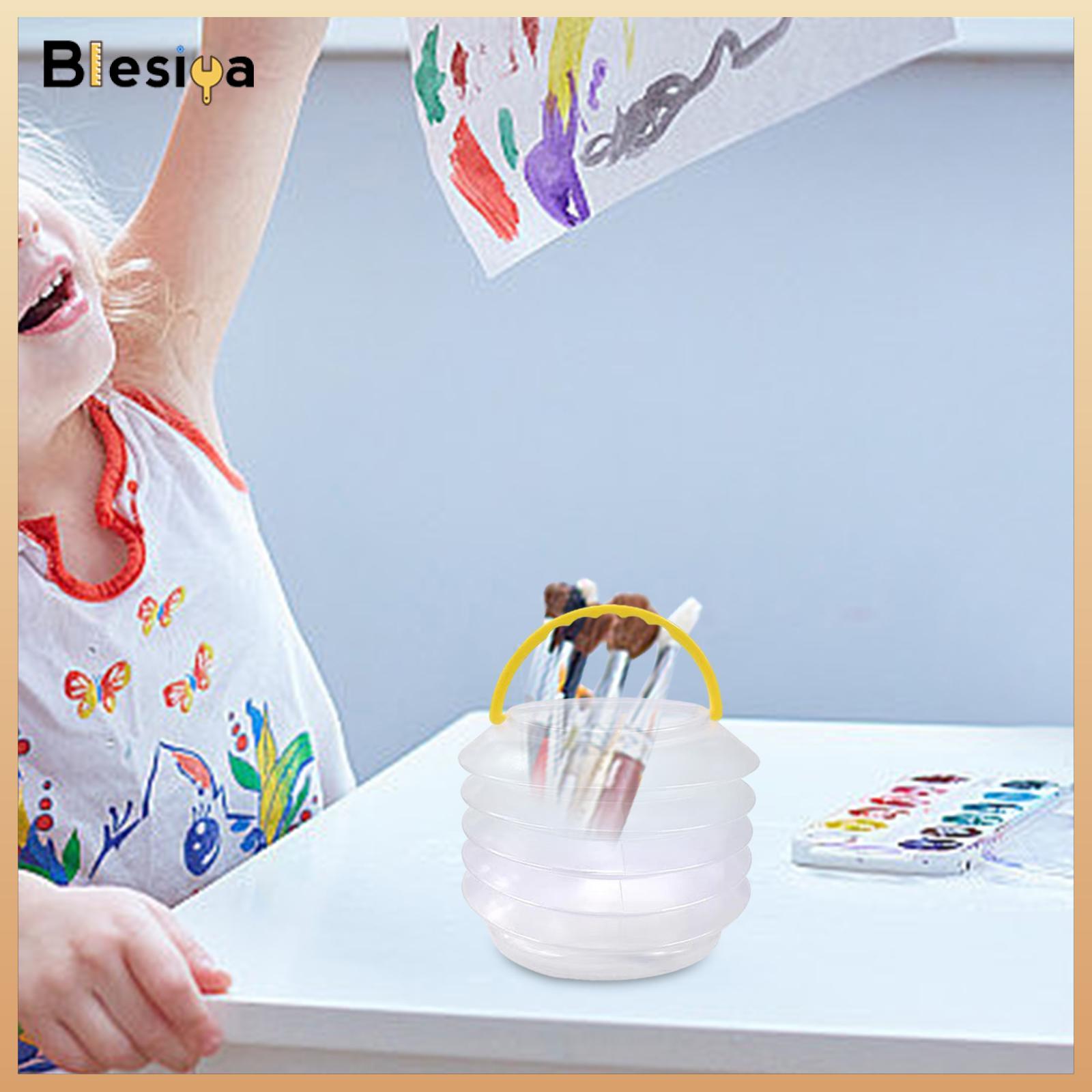 Blesiya Paint Brush Wash Bucket Collapsible Painting Brush Basin for Kids