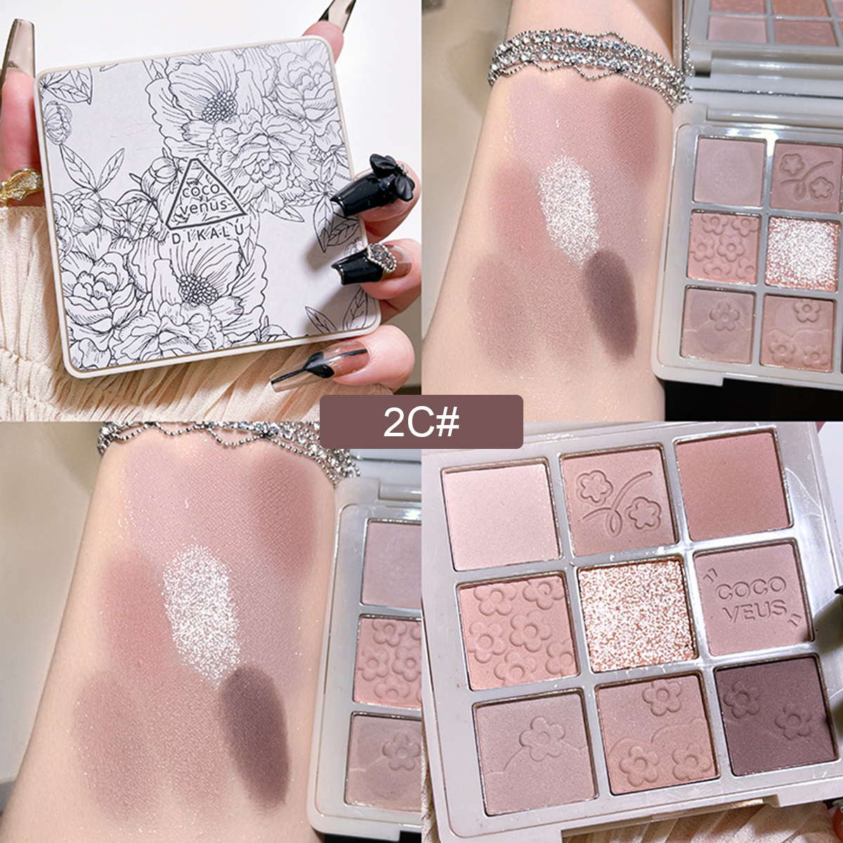 【YODA】Eye Shadow Palette Create Fashion Cool Girl Glitter Pearly Eyeshadow Palette Blue Pink Charming Eye Makeup Palette