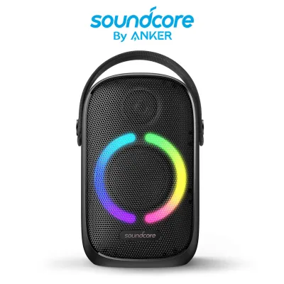 Soundcore by Anker Rave Neo Portable Bluetooth Speaker with Lights, BassUp Technology, Sync 100+ Speakers, 18H Playtime, Waterproof, Custom EQ, App