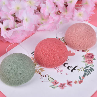 XINGHEC3 Konjac miếng bọt biển tự nhiên Konjac Puff rửa mặt làm sạch miếng bọt biển trang điểm Konjac miếng bọt biển