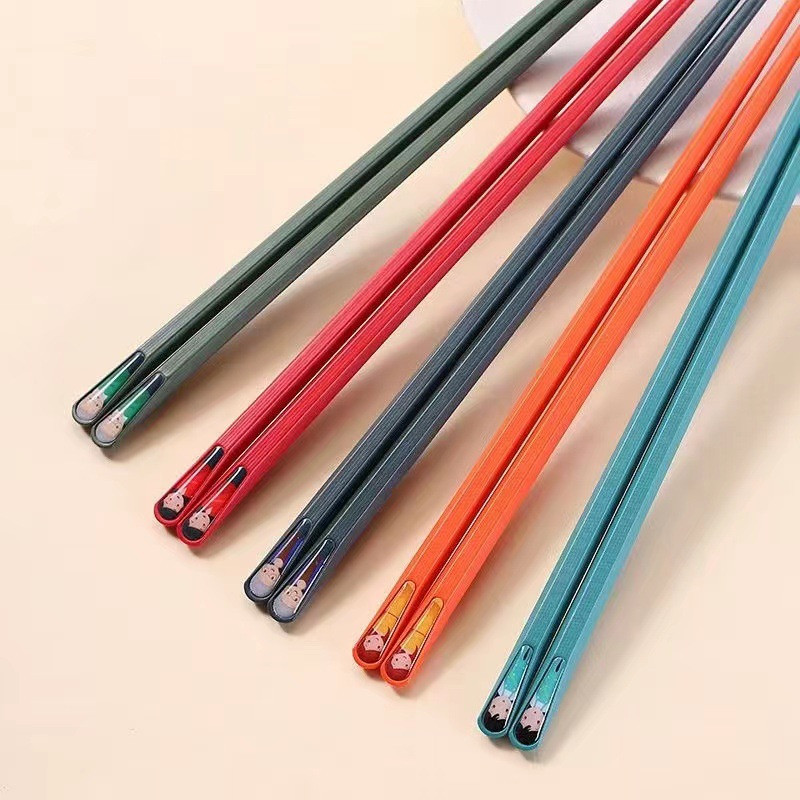 Set 5 đôi đũa ăn IN HÌNH GIA ĐÌNH Nhật Bản cao cấp cách nhiệt ,chống mốc, chống trơn