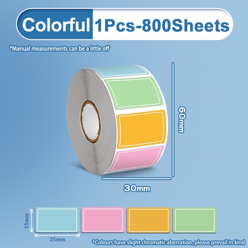 800Pcs/Roll Self Adhesive Label Stickers Blank Colorful Name Stickers Waterproof Items Marked School Office Supplies