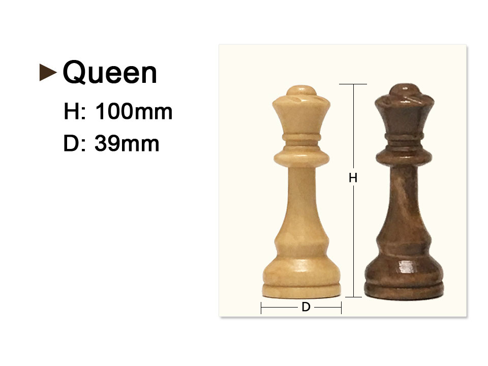 King Height 106mm Staunton 4 queens International Standard Chess