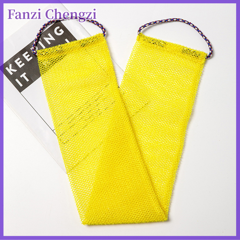 Fanzi Phi Net bọt biển tắm, 14x77cm Phi Net dài lưới tắm Sponge tẩy tế bào chết tắm Bàn chải cọ người chà lưng làn da mượt mà hơn