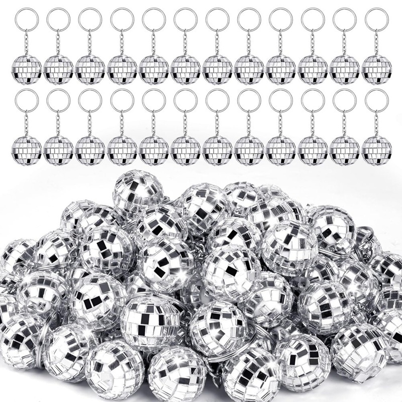 【Latest model】50Pcs Mini Disco Ball Keychain,Silver Mirror Disco Ball Bulk Keyring Partys Favors for 70s 80s Disco Partys Decorations ราคา 623 บาท*ส่งฟรี