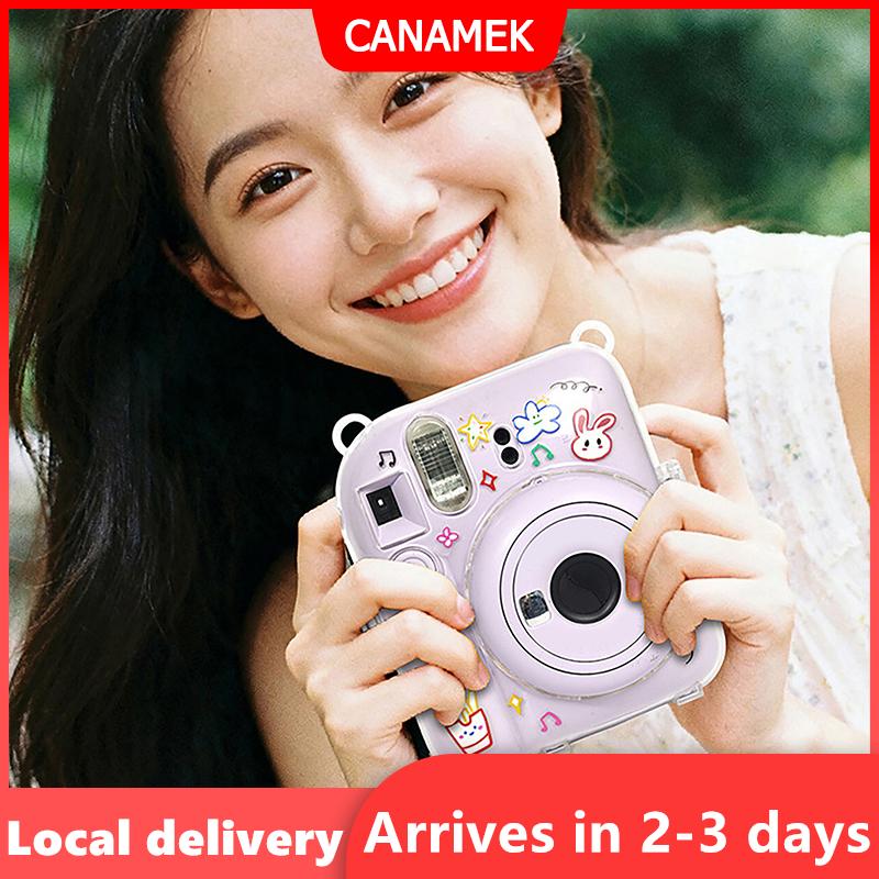 【Giao hàng nhanh】 Cho Instax Mini 12 máy ảnh trong suốt trường hợp bảo vệ Carry bag Bìa mà không cần dây đeo vai PC tinh túi lưu trữ