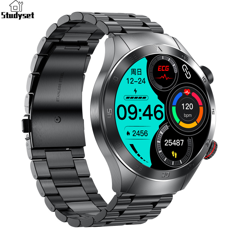 Studyset E800 Smart Watch 1.43" AMOLED Screen Fitness Smartwatch ECG Heart Rate Blood Glucose Sleep Monitor Watches For Men Women ราคา 3,126 บาท*ส่งฟรี